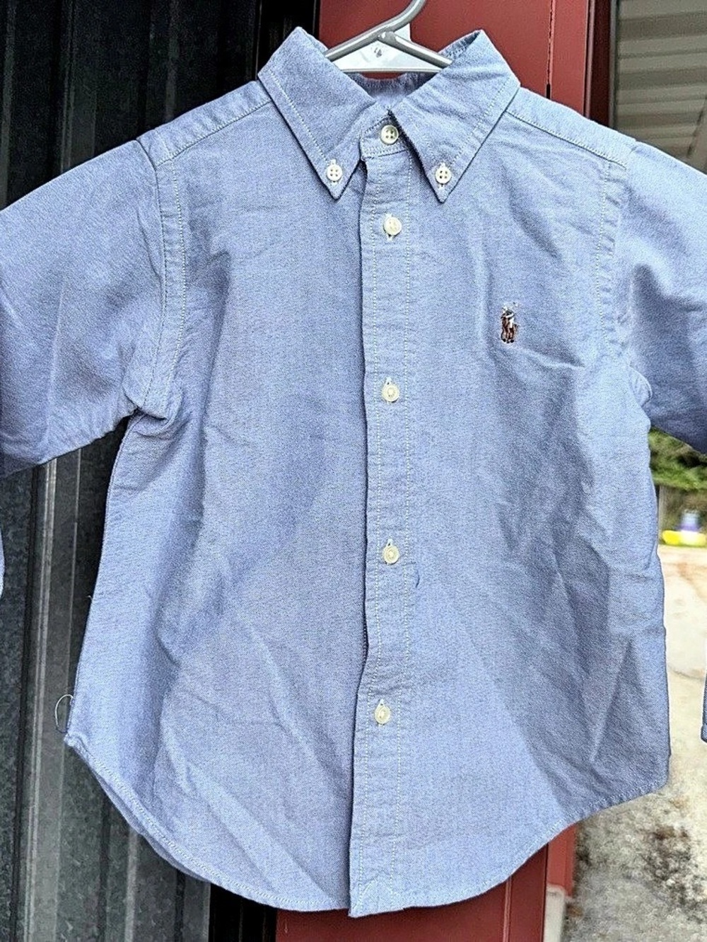 Ralph Lauren Boys Size 2T Blue Button Down Shirt Like New